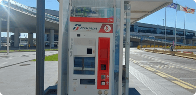 Busitalia machine on the bus stop platform